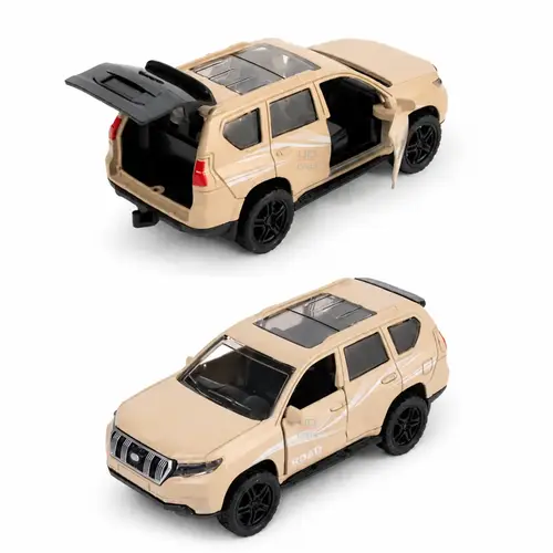 Toyota Prado 1:32 Die-Cast Pull Back Toy Car Lights-Sound Cream