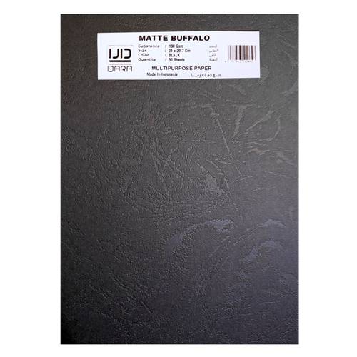 DARA, A4 Matte Buffalo Paper 180 gsm 50 Sheets Black