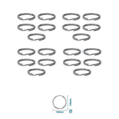 Stainless steel Keychain 14 mm 20 pcs