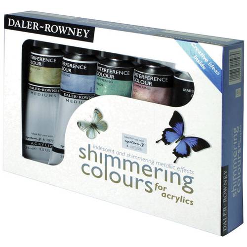 Daler Rowney, Acrylic Shimmering Colors Set 5 X 75ml