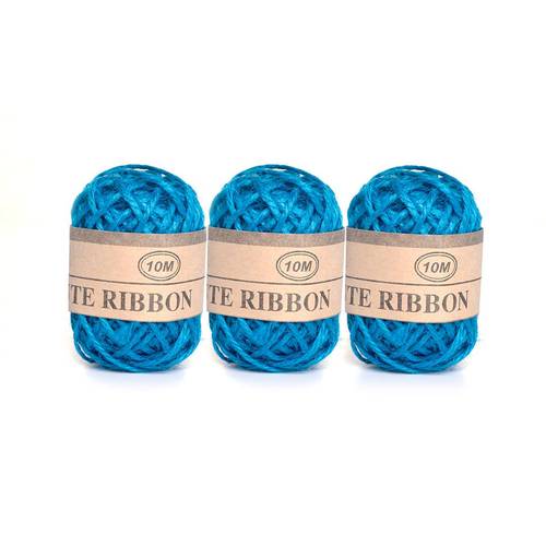 Jute Twine Ribbon 3 pcs 10m Blue