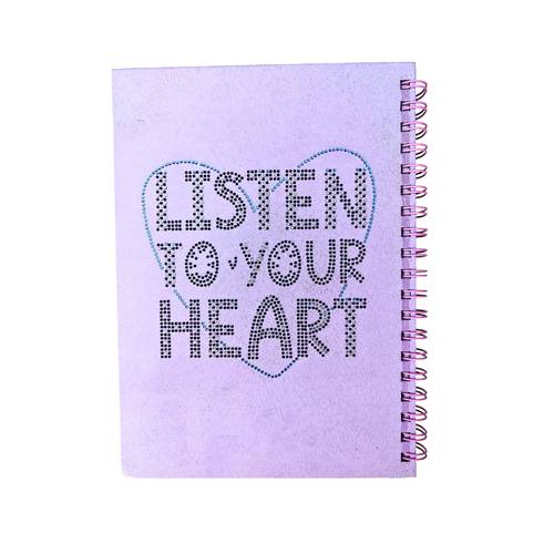 Embroidery B5 Notebook Handmade 100 sheets Listen To Your Heart