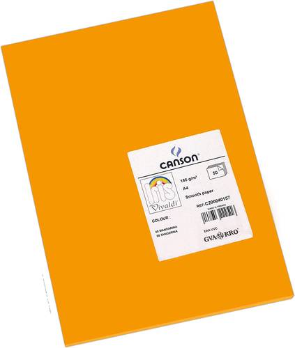 Canson Iris Vivaldi A4 185 gsm Smooth Color Paper -Clementine- 50 Sheets
