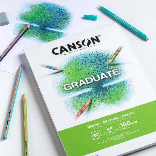  Canson Graduate Drawing Paper Pad , 30 Sheets 160 gsm, White