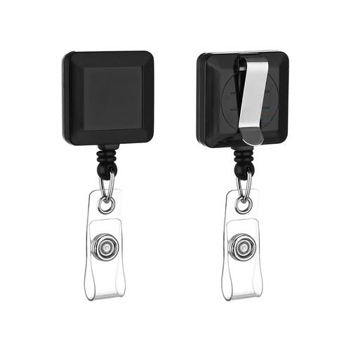  Retractable Id Holder Reel With Rotating Swivel Clip Square