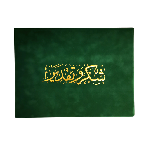 Certificate Holder Velvet Frame A4 Green