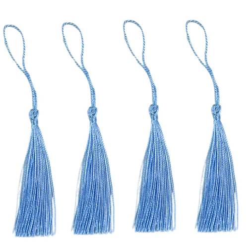 Tassels Decorative Accessory Sky Blue 4pcs