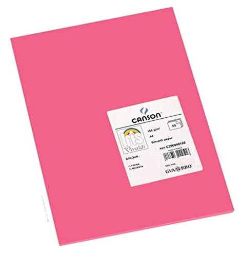 Canson Iris Vivaldi A4 185 gsm Smooth Color Paper -Fuchsia- 50 Sheets