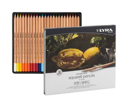 Lyra Rembrandt Aquarell Watercolor Art Pencil Set With Metal Case (Assorted, Pack of 24)