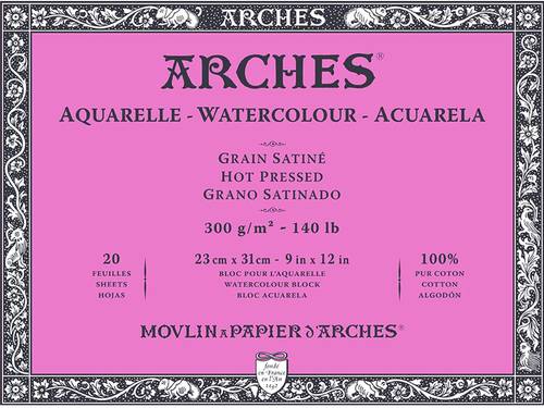 Arches, Watercolor Block Hot Pressed- 300g - %100 cotton 