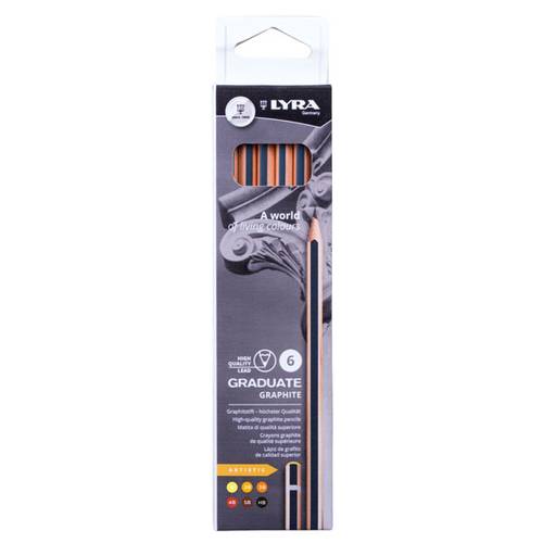 Lyra Graduate Graphite Assorted Pencils Box Of 6 Pcs 