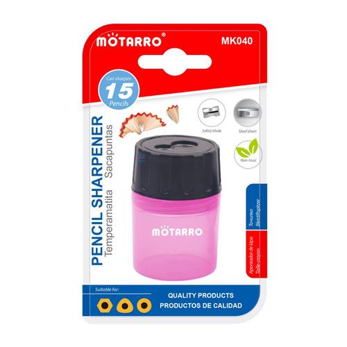 MOTARRO Double-Hole Pencil Sharpener- Pink