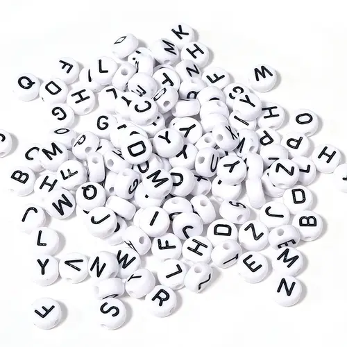 Letter Beads Mix White