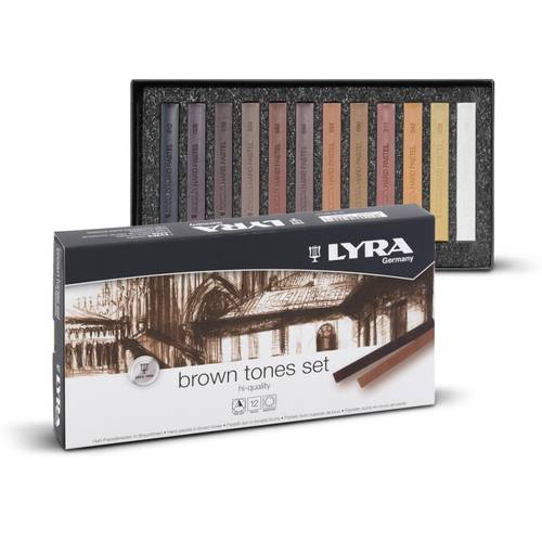 Lyra Polycrayons Brown Tones Square Pastel Crayon set (Assorted, pack of 12)