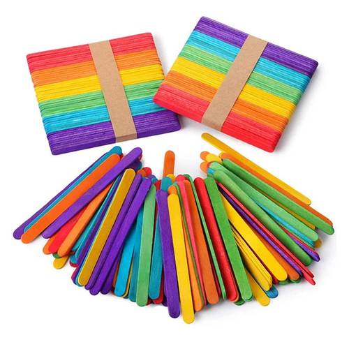 Colored Wooden Mini Sticks 50 pcs