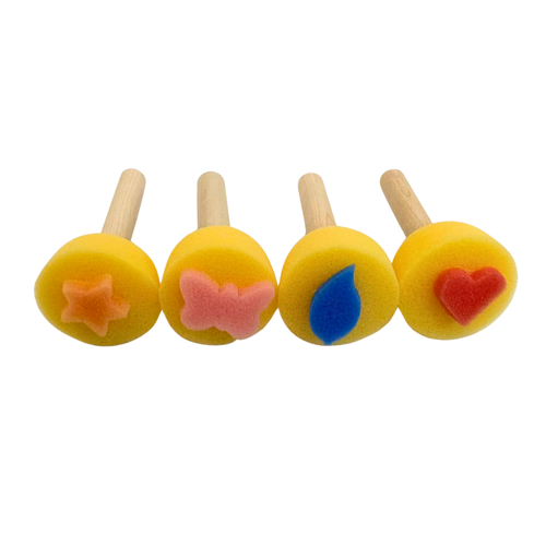 Round Stencil Sponges Brush Assorted Arts Set 4pcs