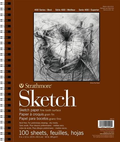 Strathmore Sketch Pad Fine tooth  89g - 100 Sheets White