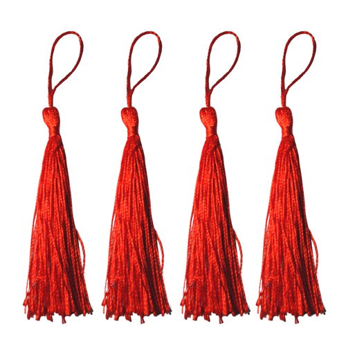 Tassels Decorative Accessory Red 4pcs