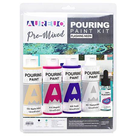 AUREUO Pouring Paint Kit Flashing Neon 120ml