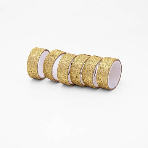 Glitter Washi Tape Golden 6 pcs