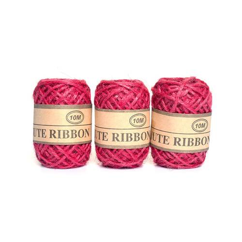 Jute Twine Ribbon 3 pcs 10m Fuchsia