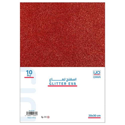 DARA, Glitter Eva Red 10 pcs A4