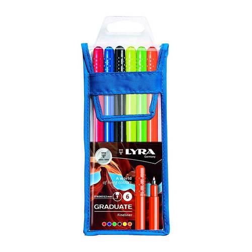 Lyra Graduate Fineliner Colors Pens Set of 6 Colors 