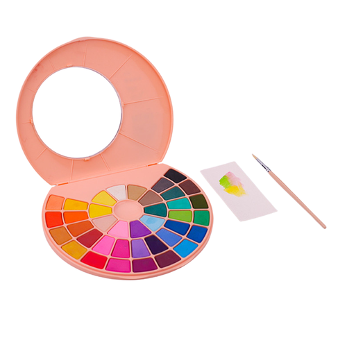 Himi Solid Painting Set 38 Colors Pink Case