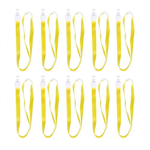 Yellow ID Badge Lanyards – 10 Pack with Plastic Clips
