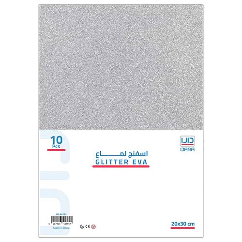 DARA, Glitter Eva Silver 10 pcs A4