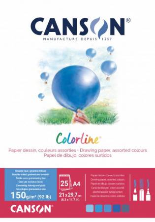 كراسة ملونة (Colorline) 5 درجات من ألوان الماء - 150 جرام - 25 ورقة , كانسون