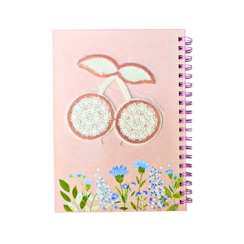 Embroidery B5 Notebook Handmade 100 sheets Cherry
