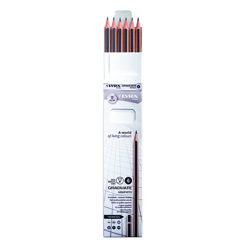 طقم أقلام رصاص للرسم  6 درجات (Graduate Graphite) , ليرا