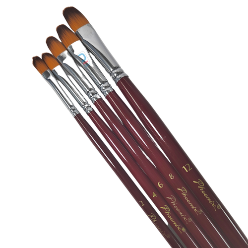 Phoenix Filbert Brush Colored Nylon Long Hair Long Handle 