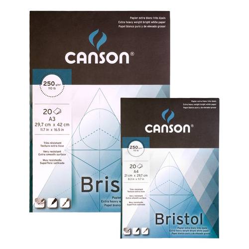 كراسة رسم ناعمة 250جم أبيض Bristol , كانسون 