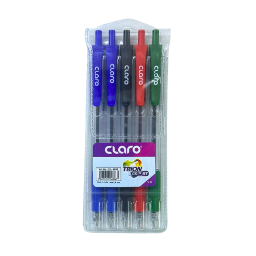 Claro Trion Grip RT Pen assorted colors 5 Pcs