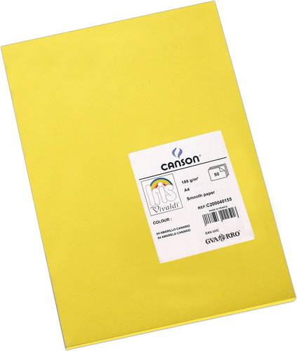Canson Iris Vivaldi A4 185 gsm Smooth Color Paper -Canary yellow- 50 Sheets