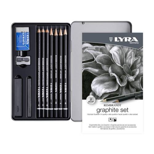 Lyra Rembrandt Graphite set with Metal Case (pack of 11)