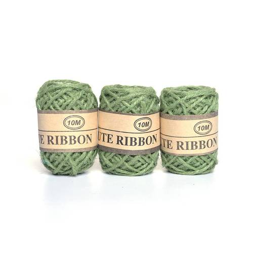 Jute Twine Ribbon 3 pcs 10m Green