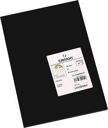 Canson Iris Vivaldi A4 185 gsm Smooth Color Paper -Black- 50 Sheets