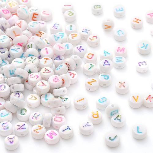 Letter Beads with Multicolor Alphabets