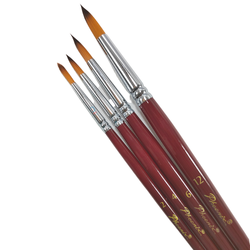 Phoenix Round Brush Colored Nylon Hair Long Handle