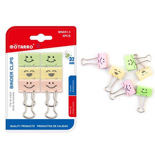 Motarro Colored Binder Clips 32 mm 6 pcs