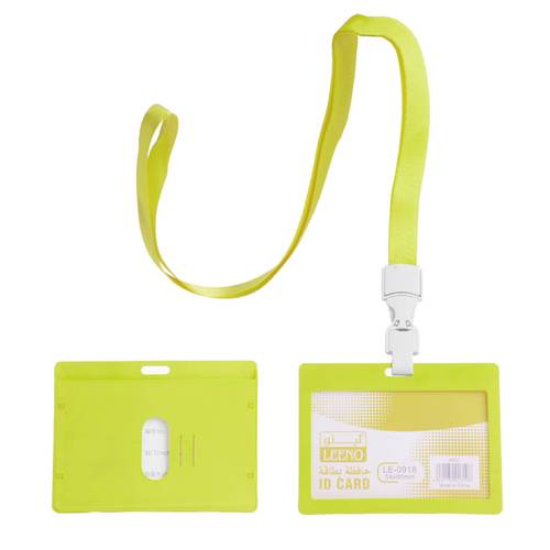 Horizontal Id Card Holder With Lanyard Phosphorescent