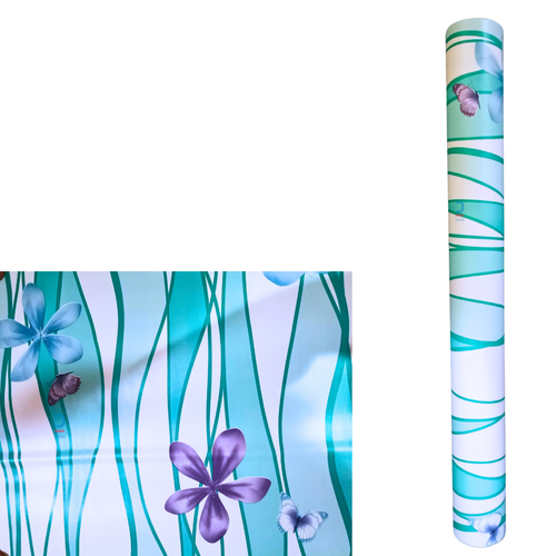 Self Adhesive Book Cover Roll 8 Yards Butterflies Turquoise