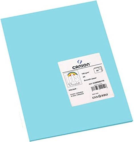 Canson Iris Vivaldi A4 185 gsm Smooth Color Paper -Turquoise blue- 50 Sheets