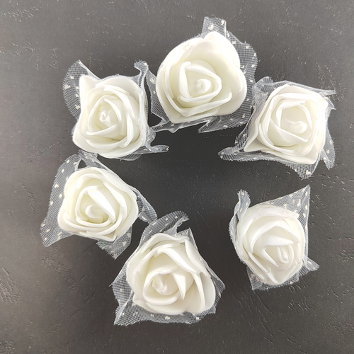 Artificial Flowers White 6pcs