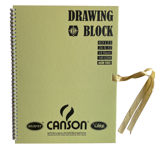  كراسة رسم كانسون عرفات Drawing Block (180جم) - سلك  18 ورقة أبيض