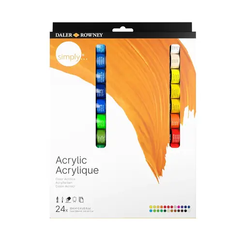 Daler Rowney, Simply Acrylic Paint set 24 x12ml