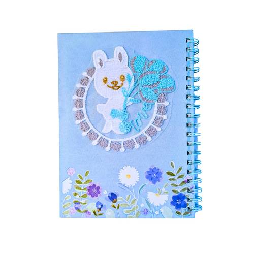 Embroidery B5 Notebook Handmade 100 sheets Blue